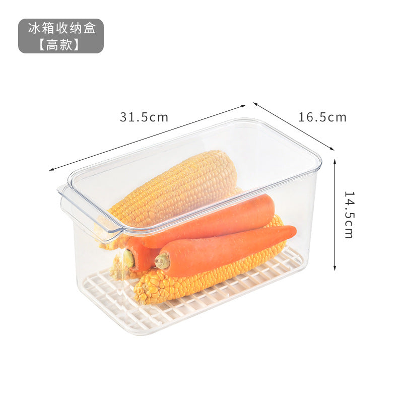 Kitchen Refrigerator Storage Box Eggs, Fruits and Vegetables Fruit Preservation Box Rectangular Food Frozen Drain Large Sealed Box