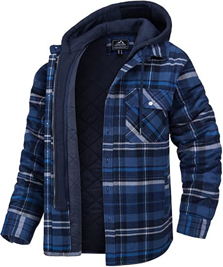 European and American autumn and winter thickened padded coat plaid long-sleeved loose hooded jacket