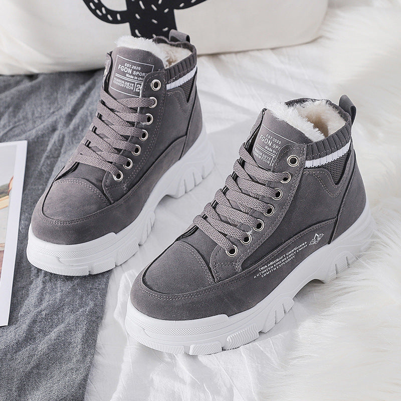 Casual shoes women's new cotton shoes women's leather high-top snow women's boots