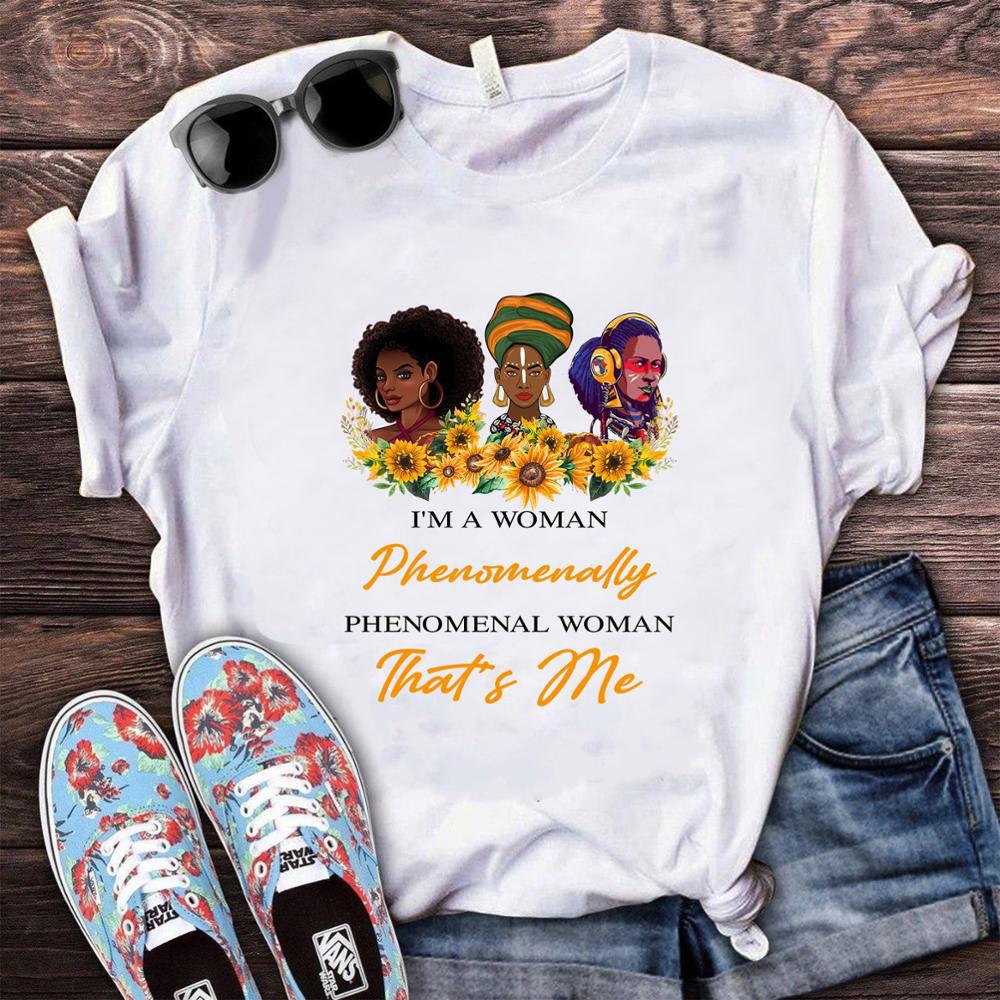 European and American Foreign Trade Feminism God Says You Are Black Girl Print Short Sleeve T-Shirt