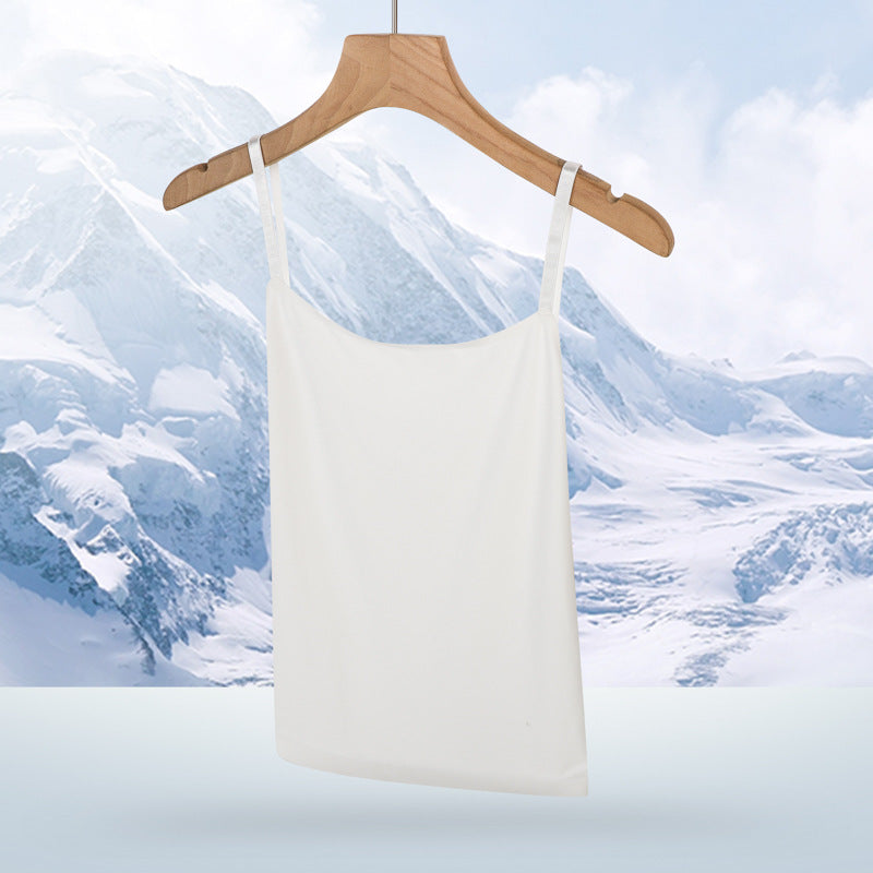 Summer thin shoulder strap ice silk vest female with anti-glare bottoming sling underwear wearing sexy sling