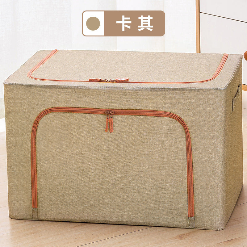 Clothes storage box imitation linen art household finishing box foldable wardrobe storage good clothes basket bag artifact