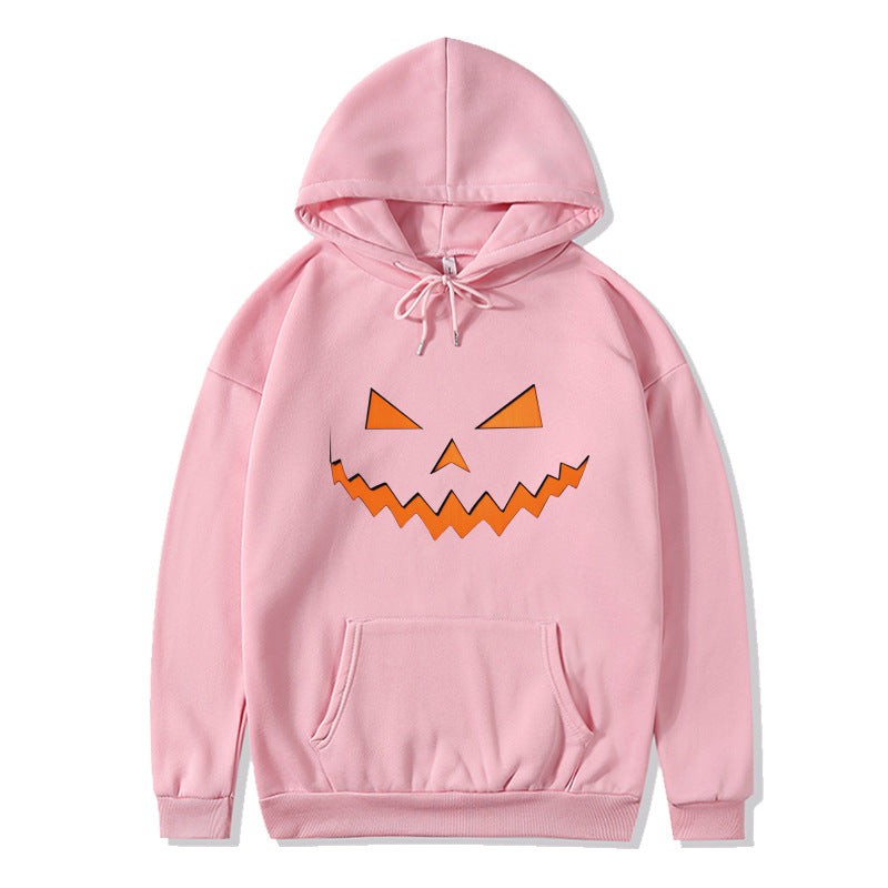 New pumpkin monster expression hoodie couple Halloween sweater long-sleeved loose casual jacket