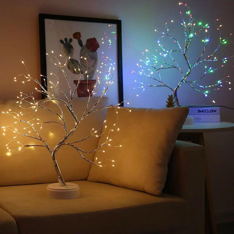 Pearl Firefly Tree Light LED Copper Wire Light Night Light Battery Box USB Christmas Room Bedroom Decoration String Light