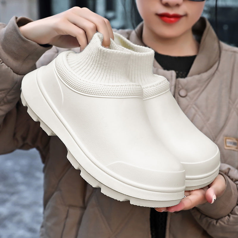 Ultra-thick bottom cotton slippers bag heel women's autumn and winter warm home waterproof indoor cotton shoes