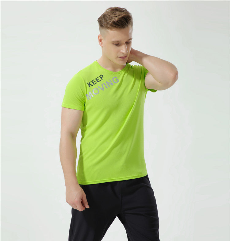 Hunting Star Ice Silk Nylon Sports T-Shirt Fitness Short Sleeve Running Training Suit