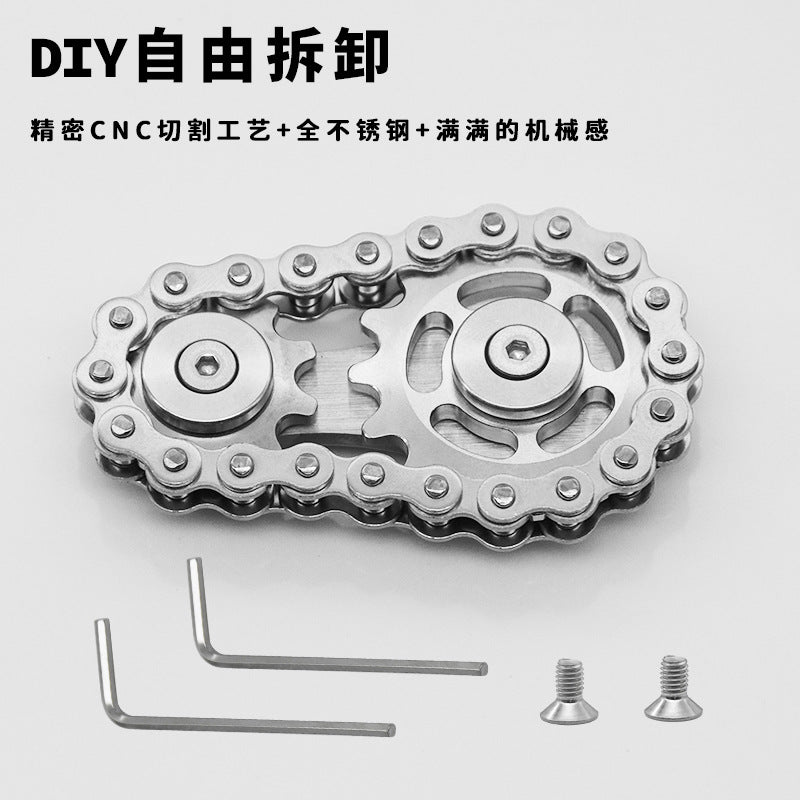 Gear chain fidget spinner sprocket flywheel decompression toy Chain Fidget