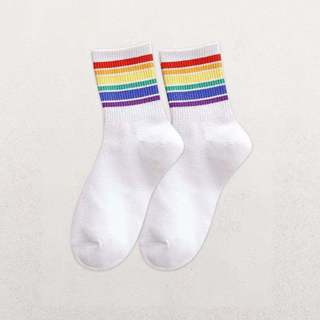 New spring and summer socks female autumn and winter tube socks pure color ins tide sports black white ladies socks