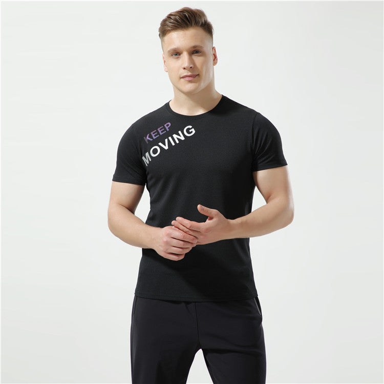 Hunting Star Ice Silk Nylon Sports T-Shirt Fitness Short Sleeve Running Training Suit