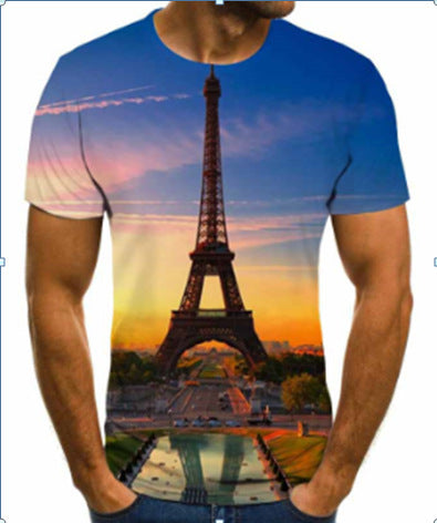 European and American new creative music art 3d digital printing short-sleeved T-shirt