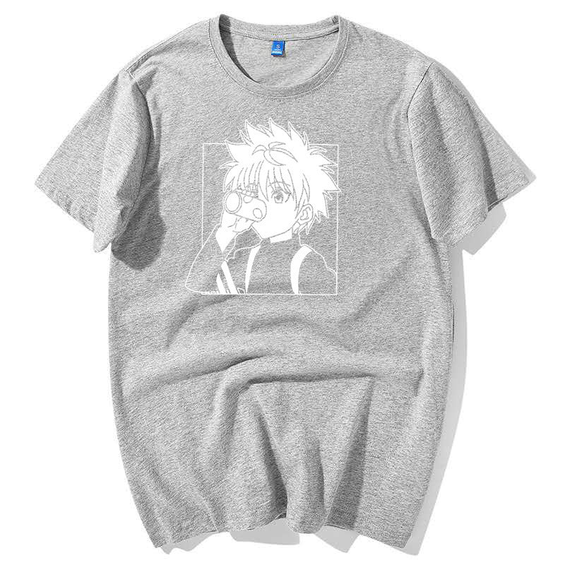 Japanese anime full-time hunter HUNTER�HUNTER personality handsome men's cartoon T-shirt sleeve top