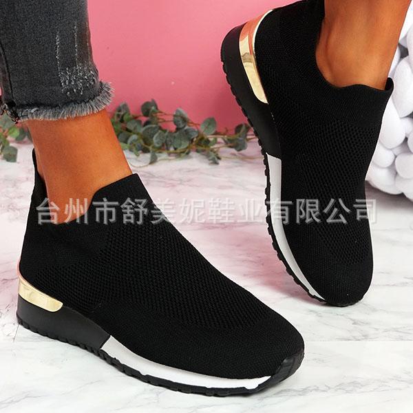 New flying woven socks shoes stretch cloth large size women's shoes