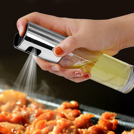 Push-type oil bottle, barbecue spray oil bottle, kitchen glass oil bottle, oil control bottle, oil spray bottle