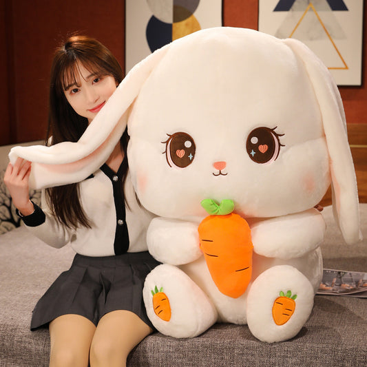 Cute large plush toy long ears rabbit small white rabbit doll pillow doll