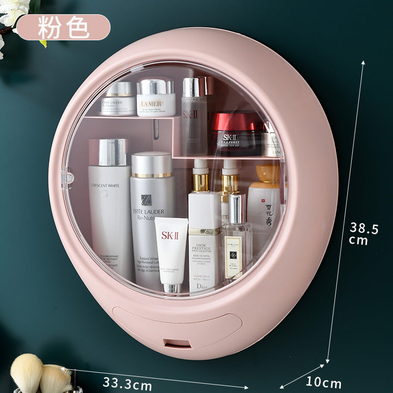 Cosmetic storage box hanging wall-mounted toilet hole-free dust-proof bathroom toilet skin care product rack