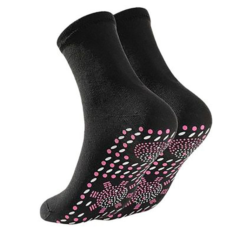 Self-heating socks health massage socks self-heating tourmaline mid-tube thickened warm foot socks hot moxibustion cold socks