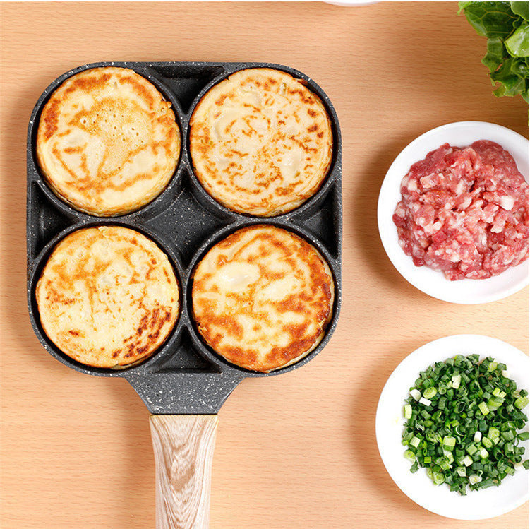 Maifan stone four-hole omelette pan flat-bottomed non-stick steak pan breakfast egg burger frying pan kitchen utensils small pan