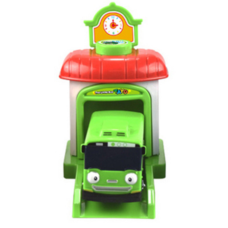 Jianyuan simulation cartoon bus ejection TAYO pull back toy car WATCH CAR boy children's toys