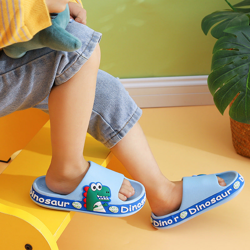 Summer New Cartoon Dinosaur Flip Flop Soft Bottom Children's Non-slip Sandals and Slippers