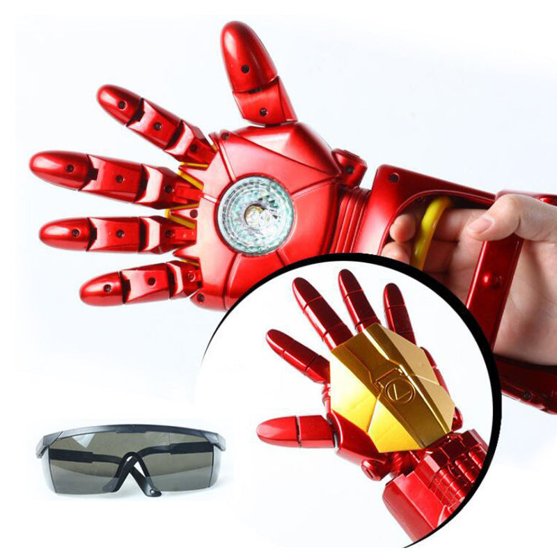 Iron hero mechanical arm can launch toy wearable mask electric burst charging boy toy