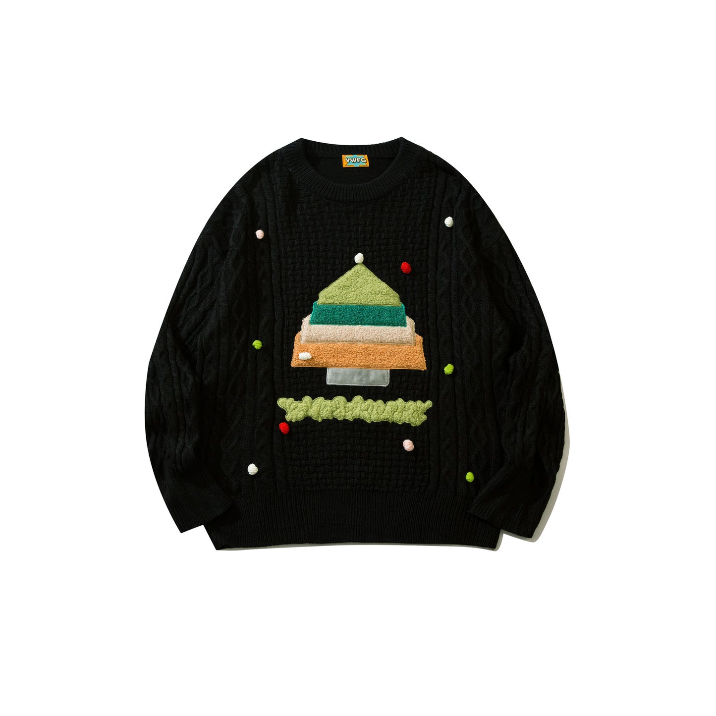 YWFG women's Christmas color Christmas tree vegetable tanned alphabet twist cartoon men and women sweaters