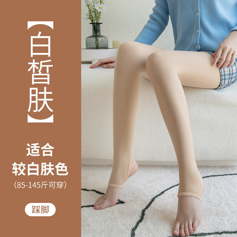 Double-layer bare-leg socks artifact female thickened double-layer nude stockings pantyhose flesh-colored leggings