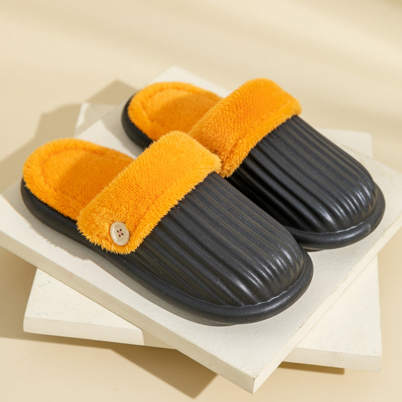 European and American indoor home warm confinement plush cotton slippers