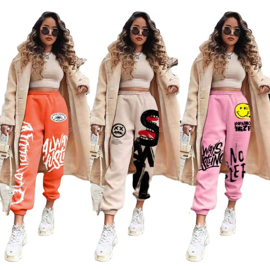 Cross-border European and American women's sweatpants thickened European and American sweatpants sweatpants