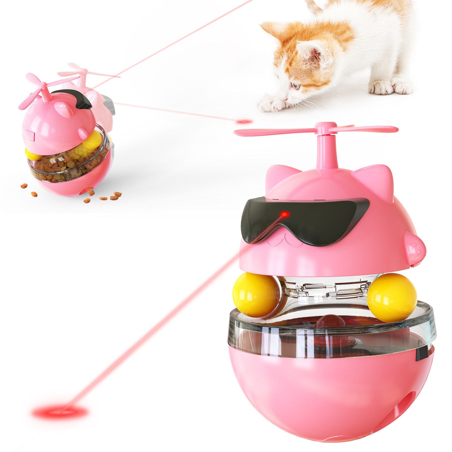 Pet supplies new product explosion model electric vocal tumbler laser infrared ray tease cat toy