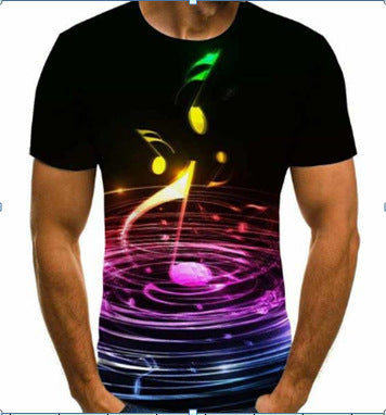 European and American new creative music art 3d digital printing short-sleeved T-shirt