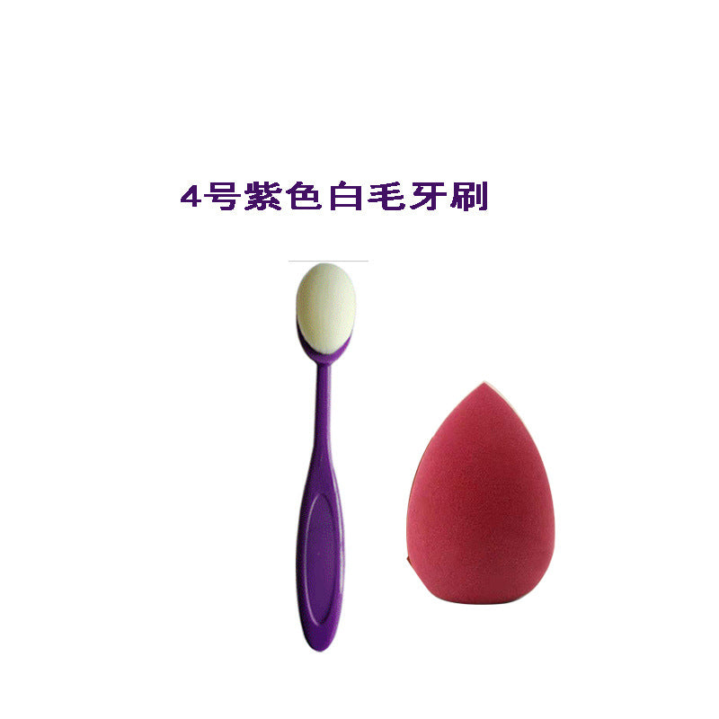 Jincheng stock 4 multicolor toothbrush makeup brush foundation makeup brush portable flexible makeup brush