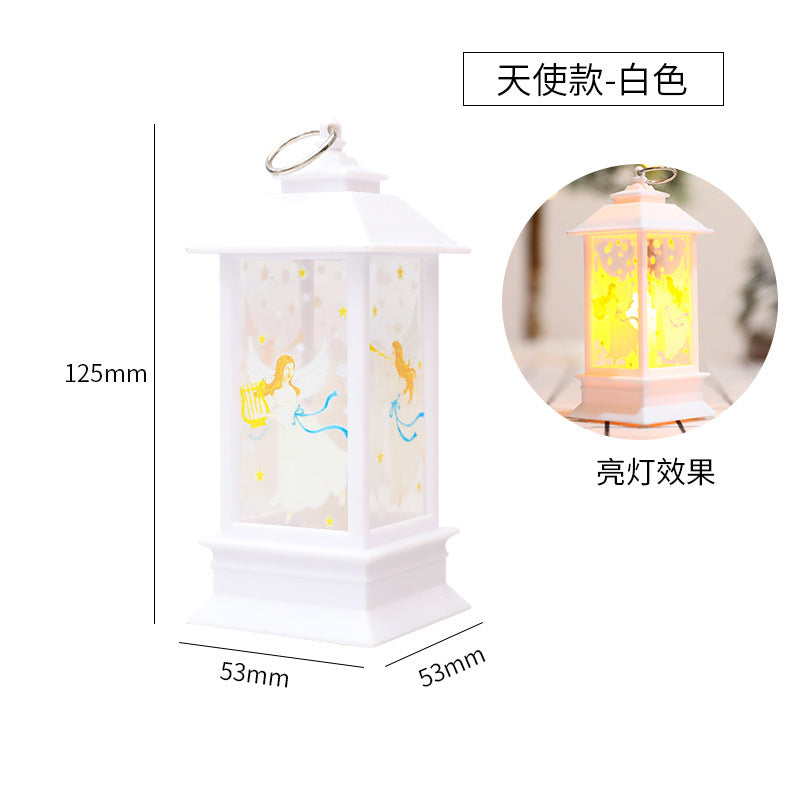 Cross-border christmas flame lanterns santa claus decoration christmas LED luminous ornament candlestick lamp