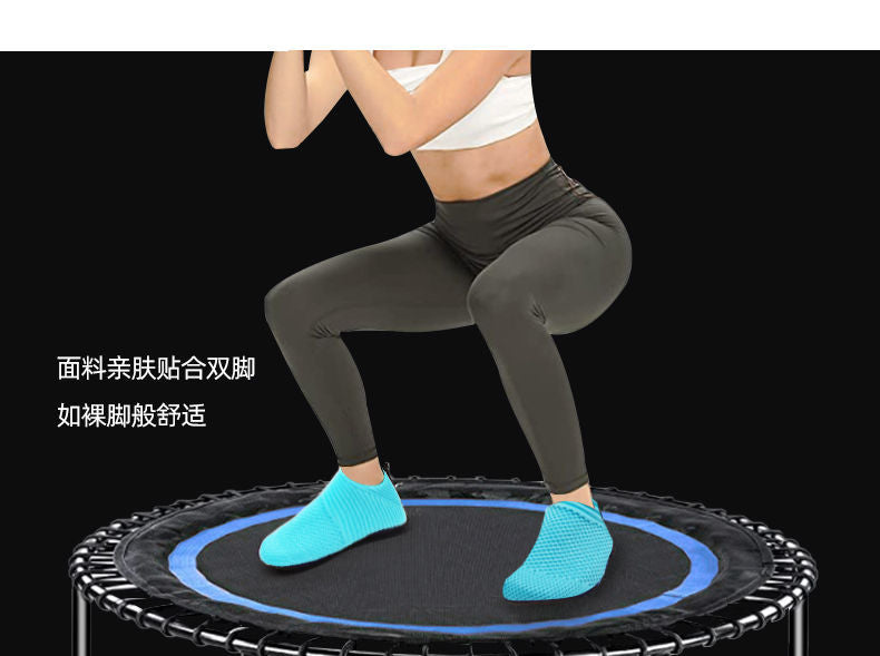 Indoor fitness shoes soft bottom anti-slip yoga shoes jump rope treadmill flying woven breathable men's and women's sports shoes