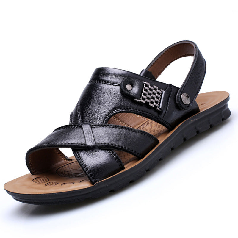 European and American cross-border leather beach sandal and slippers