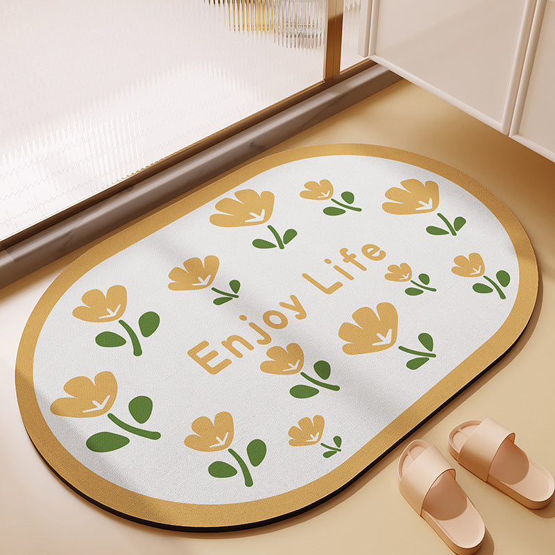 Bathroom diatom mud soft floor mat toilet non-slip mat bathroom door step foot pad water-absorbing quick-drying easy-to-clean carpet