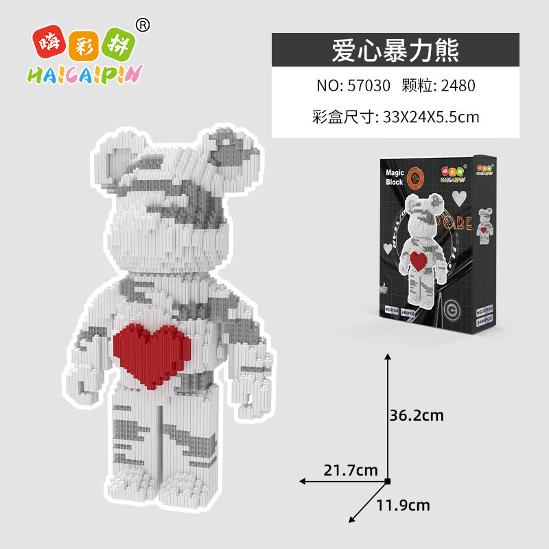 Hi color spell series building blocks toy violent bear series