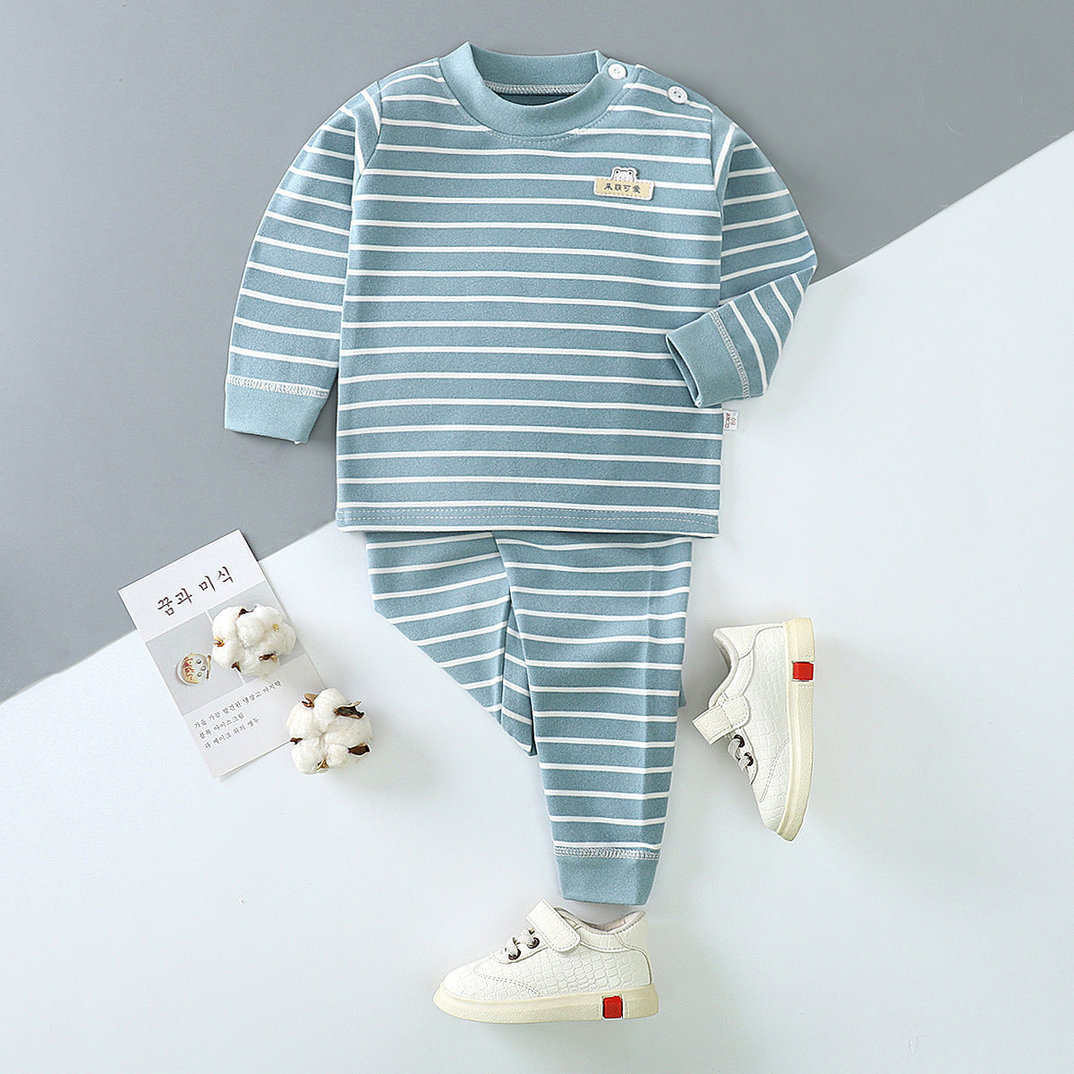 Children's underwear set de velvet new boys girls infants baby home clothes pajamas