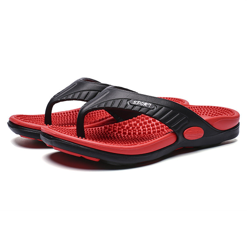 Summer breathable beach shoes massage flip flops word sandals light and soft slippers