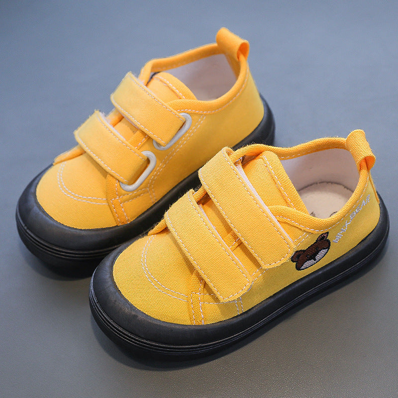 European and American Children's Canvas Shoes Boys Girls Skateboard Shoes Kindergarten Baby Shoes Soft Sole Sneakers