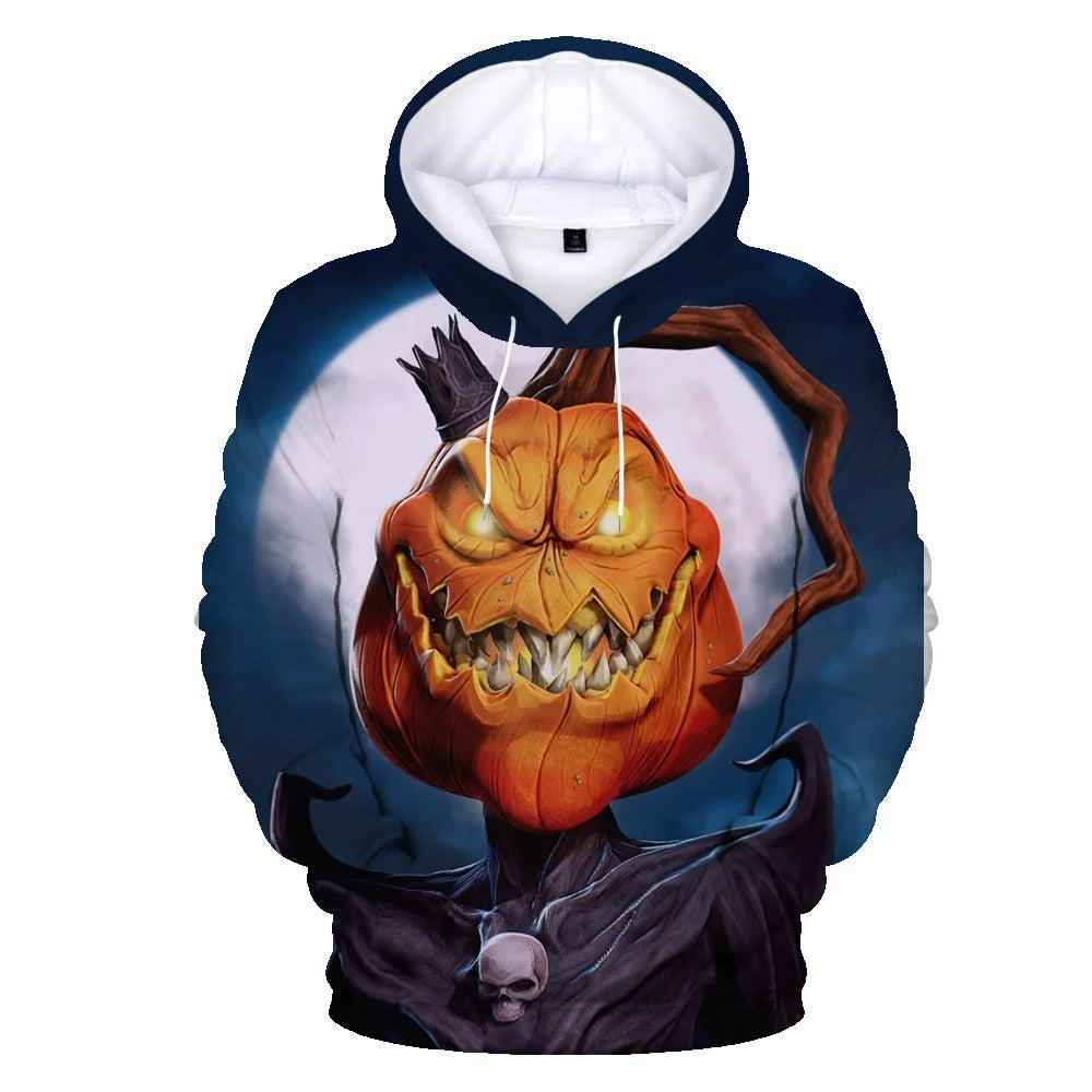 Halloween Explosion Pumpkin 3D Digital Print Clown Christmas Nightmare Series Hooded Sweater