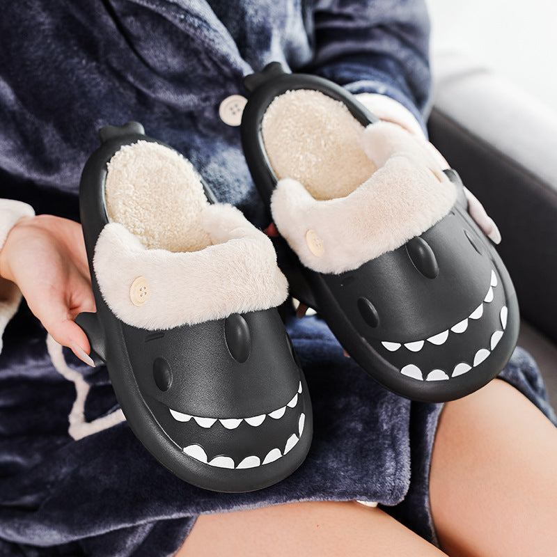 Cross-border explosion models Shark EVA home couple cotton slippers