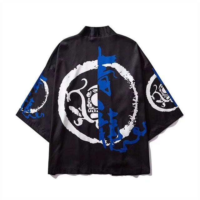 Cross-border digital printing Japanese-style Harajuku men's and women's kimono cloak jacket pajamas