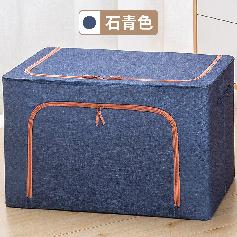 Clothes storage box imitation linen art household finishing box foldable wardrobe storage good clothes basket bag artifact