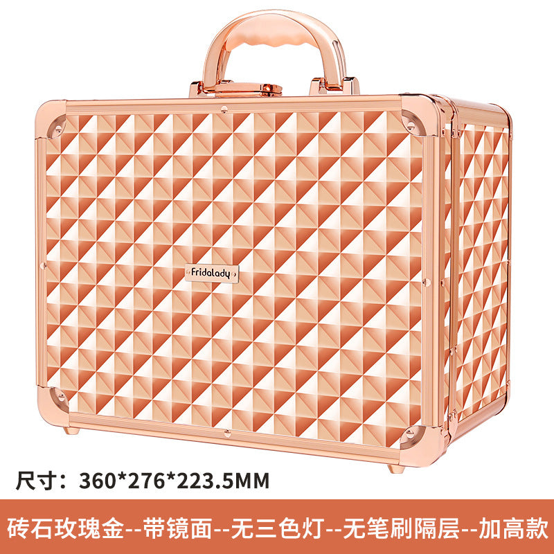 Cosmetic storage bag high-end suitcase with makeup artist professional makeup box portable large-capacity storage box simple female