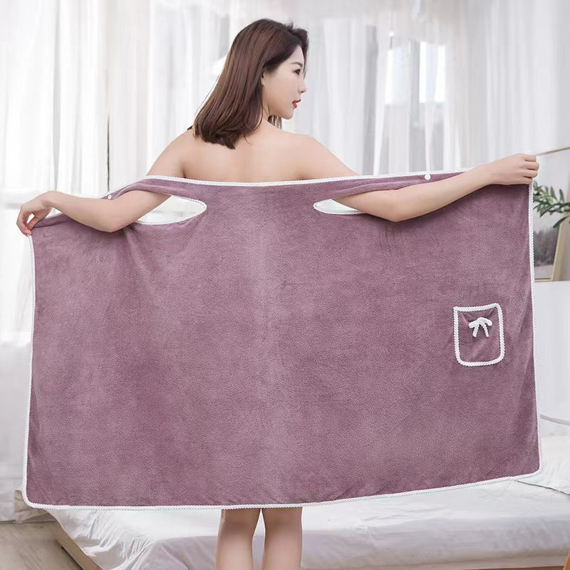 Coral fleece variety bath skirt than pure cotton thicker and stronger absorbent wrapping bath towel adult wrap chest wearable bath towel