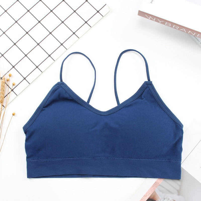 New seamless anti-glare tube top with chest pad threaded camisole beauty back wrap chest one piece bra