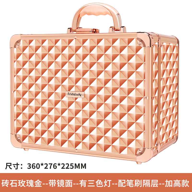 Cosmetic storage bag high-end suitcase with makeup artist professional makeup box portable large-capacity storage box simple female