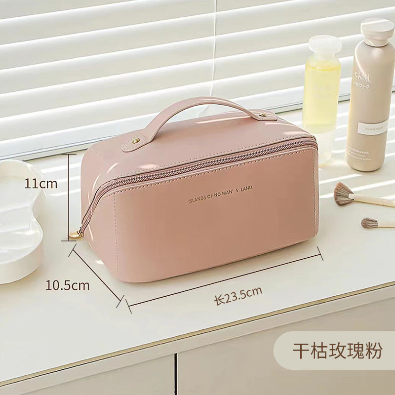 large-capacity cosmetic bag new portable travel wash bag PU cosmetic storage bag