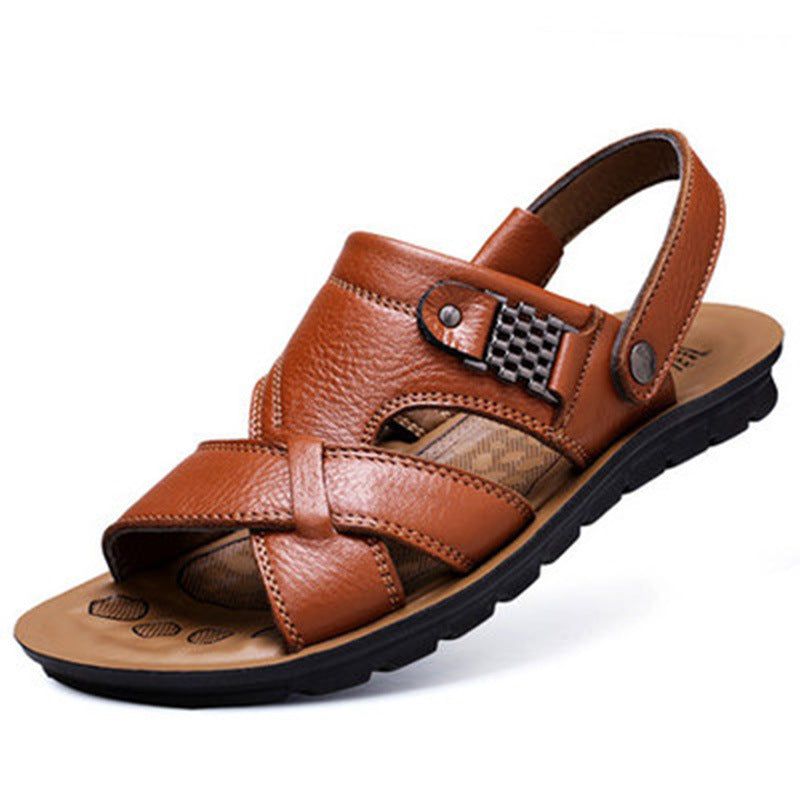 European and American cross-border leather beach sandal and slippers