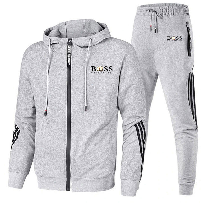 European and American men's casual sports suit hooded sweater men's and women's running sportswear air layer jacket